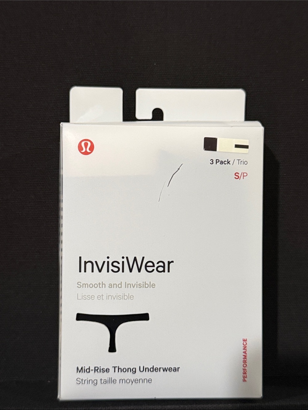 Lululemon InvisiWear Mid-Rise Thong Underwear 3 Pack Size Small NWT